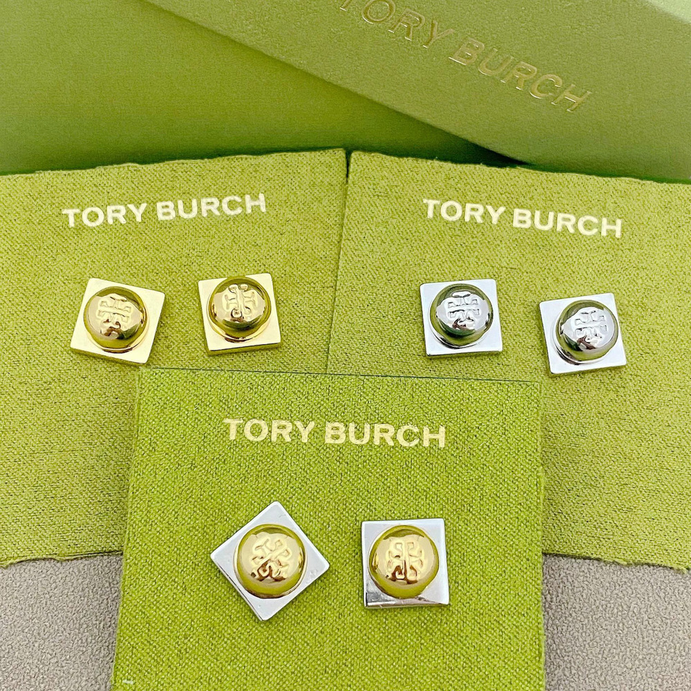 Tory Burch Cool Gold Silver Two Tone Metal Earrings